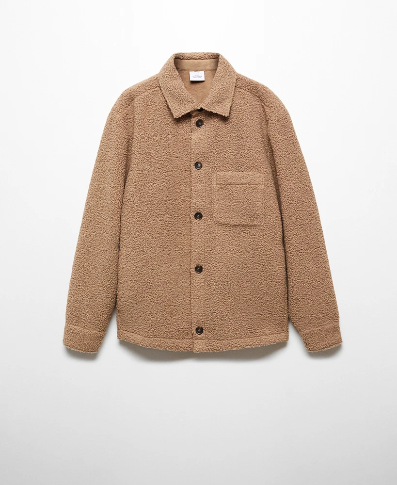 Mango Men's Pocket Detail Shearling Overshirt