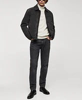 Mango Men's Faux Shearling-Lined Denim Jacket