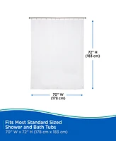 Medium Weight Peva Shower Curtain Liner and Beaded Roller Ring Set