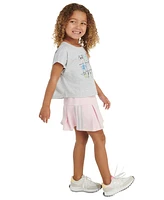 adidas Little & Toddler Girls Short Sleeve Box Heather Top Skort, 2 Piece Set