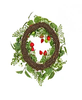 National Tree Company 22 Petunia and Strawberry Wreath