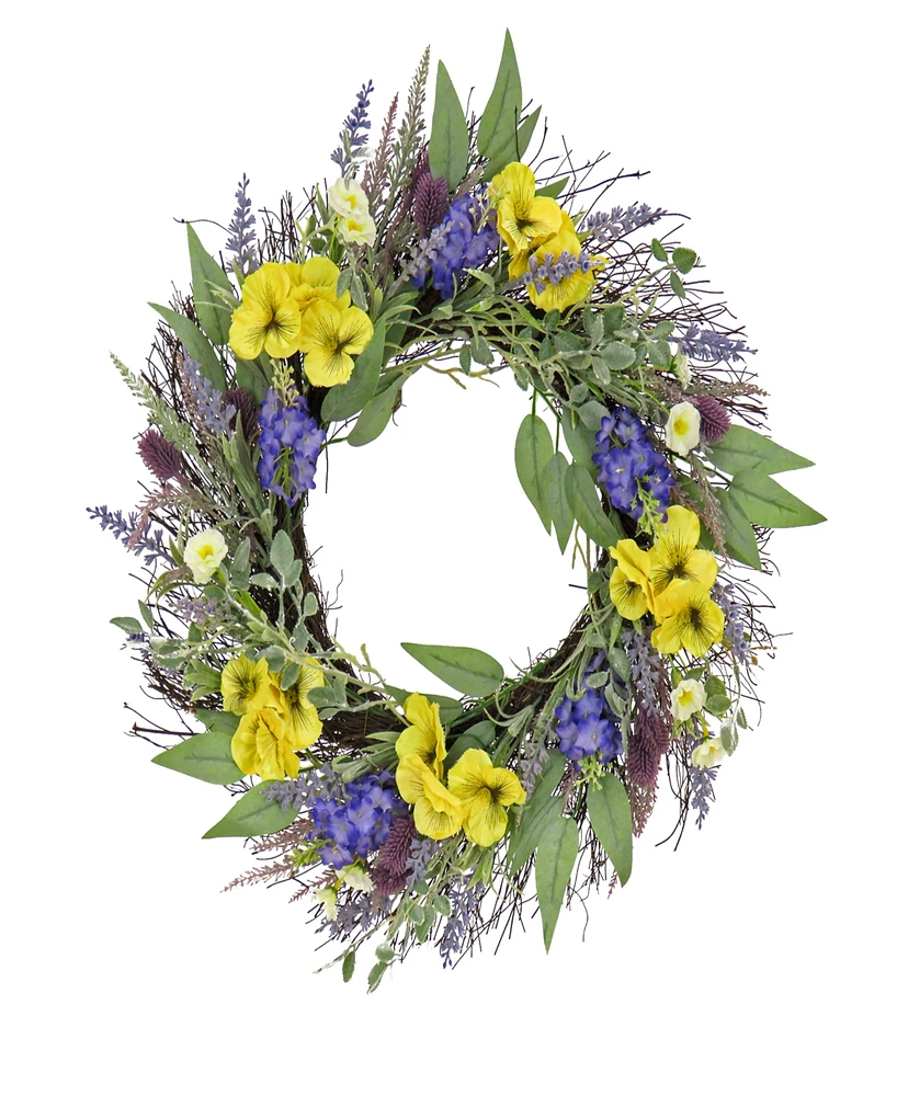 National Tree Company 22 Pansy and Lavender Wreath