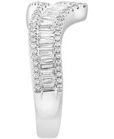 Effy Diamond Mixed Cut Chevron Ring (3/4 ct. t.w.) in 14k White Gold