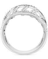 Diamond Openwork Curved Ladder Ring (3/4 ct. t.w.) in 14k White Gold