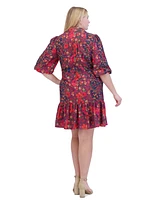 Jessica Howard Plus Floral-Print Fit & Flare Dress