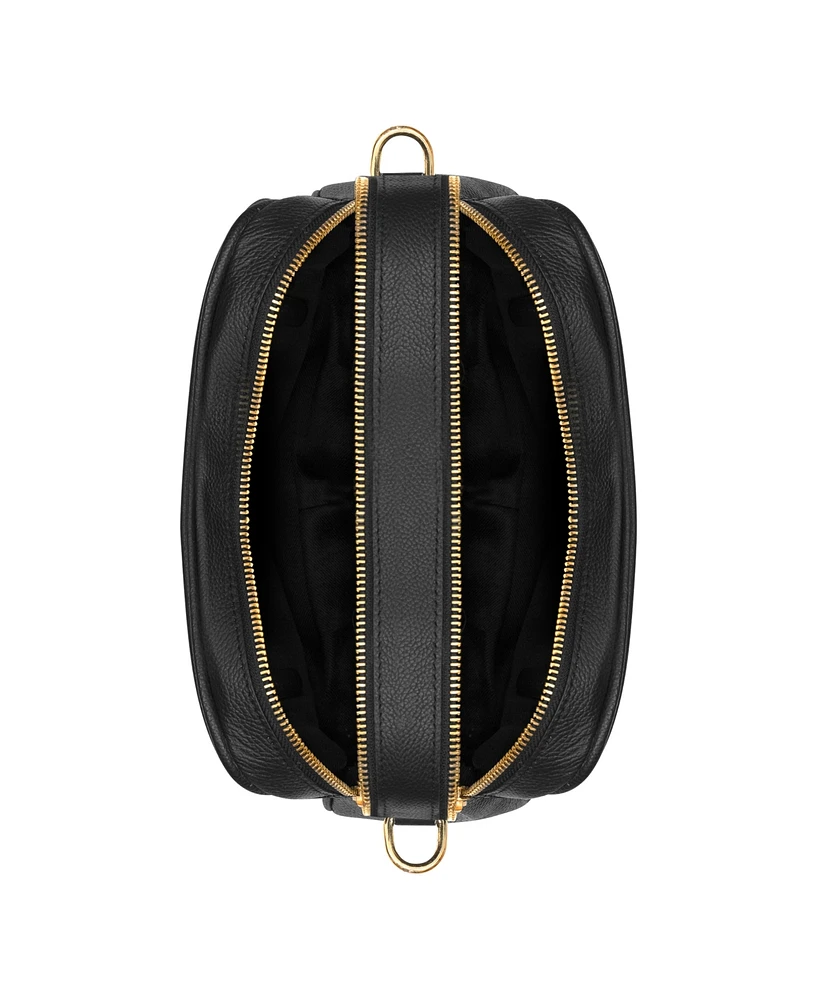 Champs Leather Double-Zip Shoulder Bag