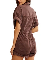 Free People Women's Marci Cotton Cuffed Shortalls