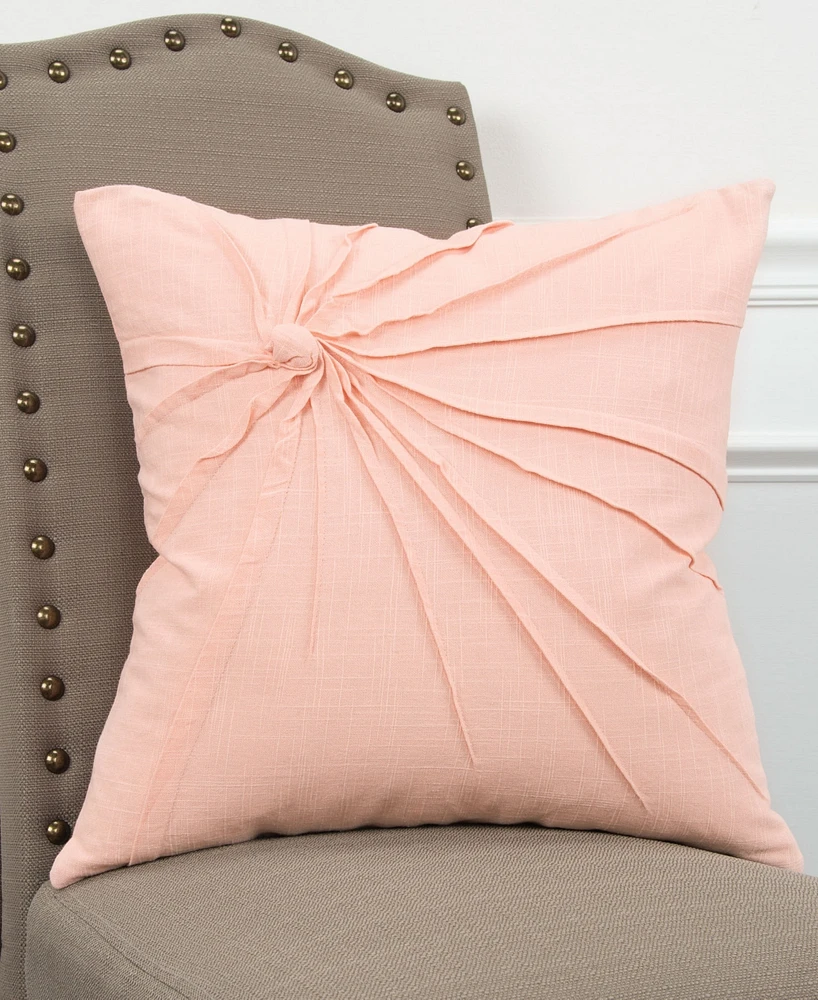 Rizzy Home Twisted Tacked Knot Polyester Filled Decorative Pillow, 18" x 18"