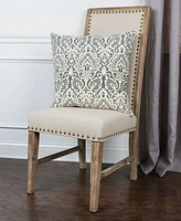 Rizzy Home Damask Polyester Filled Decorative Pillow, 22" x