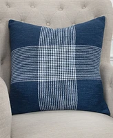 Rizzy Home Plaid Polyester Filled Decorative Pillow, 20" x