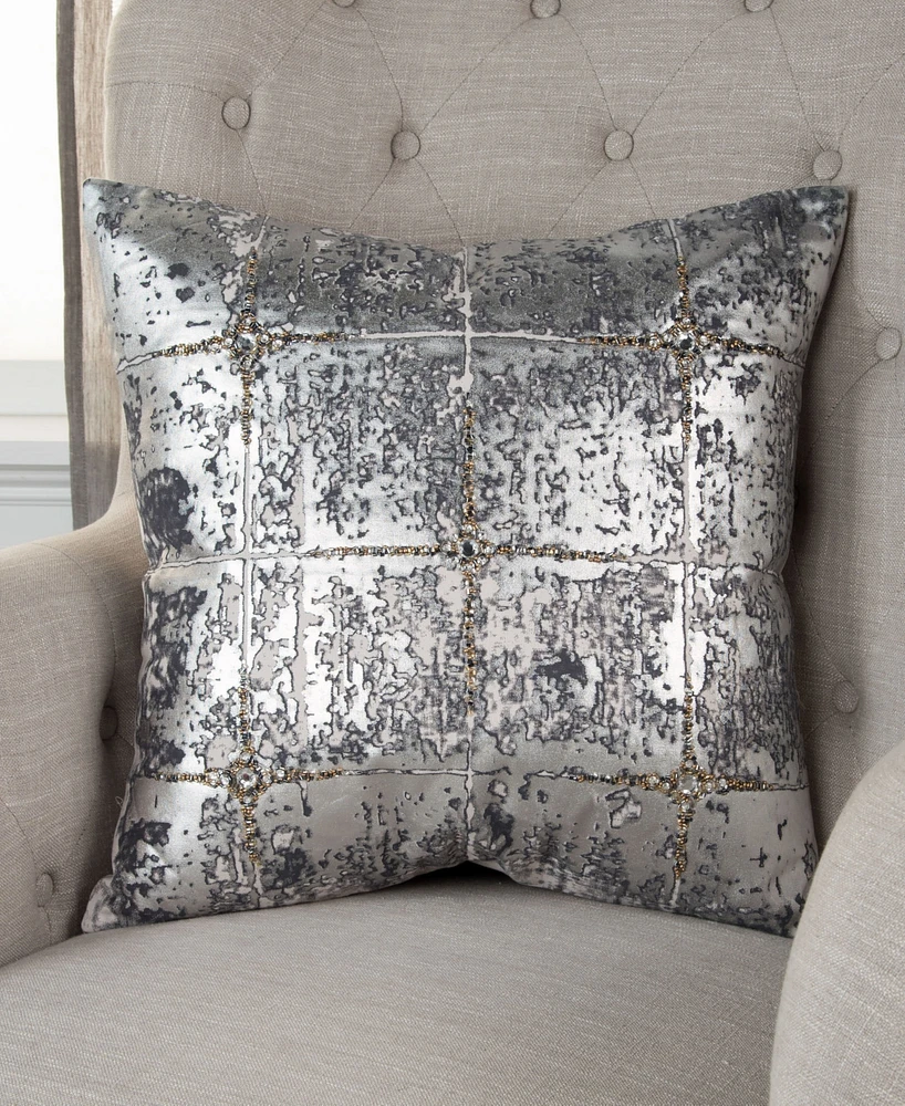 Rizzy Home Abstract Design Polyester Filled Decorative Pillow