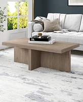 Hudson & Canal Elna 44" Wide Rectangular Coffee Table in Antiqued Gray Oak