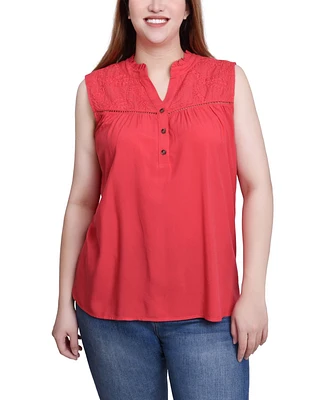 Ny Collection Petite Sleeveless Yoked Blouse Top