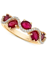 Ruby (2-1/2 ct. t.w.) & Diamond (1/5 ct. t.w.) Wavy Ring in 14k Gold