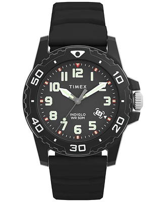 Timex Men's Main Street Quartz Silicone Strap 42mm Round Watch