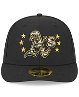 New Era Men's Black Oakland Athletics 2024 Armed Forces Day Low Profile 59FIFTY Fitted Hat