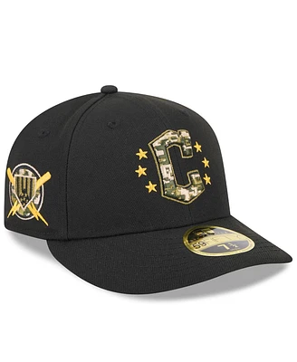 New Era Men's Black Cleveland Guardians 2024 Armed Forces Day Low Profile 59FIFTY Fitted Hat