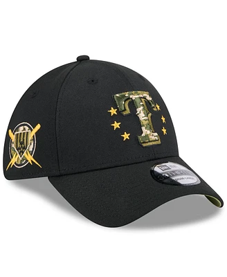 New Era Men's Black Texas Rangers 2024 Armed Forces Day 39THIRTY Flex Hat