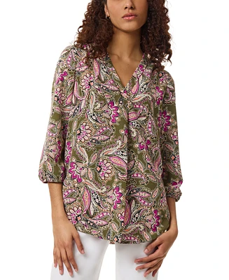 Jones New York Women's Paisley 3/4-Sleeve Blouse