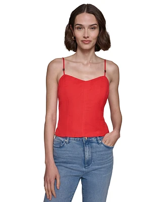 Karl Lagerfeld Paris Women's Linen-Blend Camisole Top