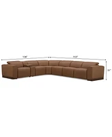 Lovro -Pc. Leather Sectional with Power Motion Chairs & 1 Console