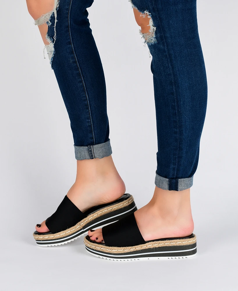 Journee Collection Women's Rosey Espadrille Platform Wedge Sandals