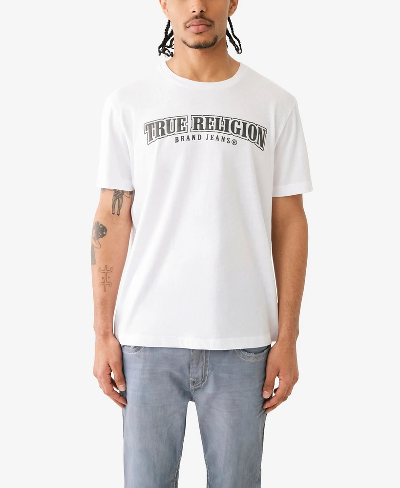 True Religion Men's Short Sleeve Relaxed Painted Horseshoe Tee