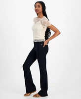 Dollhouse Juniors' High-Rise Flare-Hem Jeans