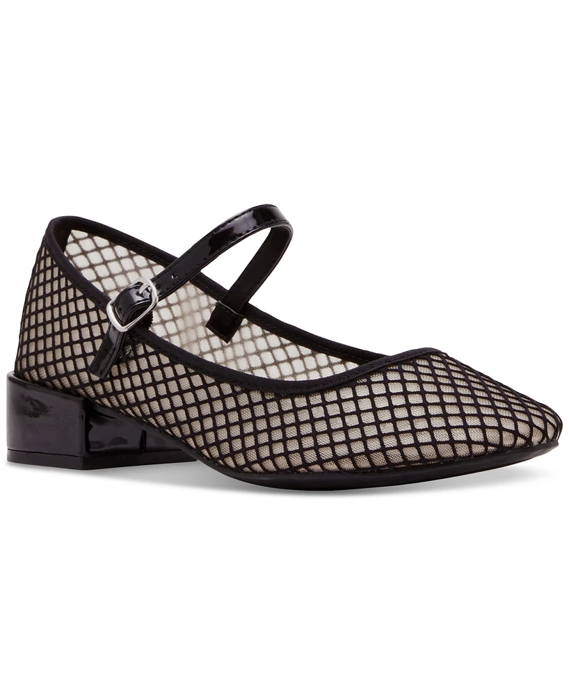 Madden Girl Tutuu Mesh Block-Heel Mary Jane Flats