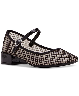 Madden Girl Tutuu Mesh Block-Heel Mary Jane Flats