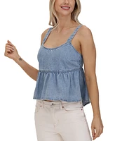 Frye Women's Tie-Back Chambray Babydoll Top