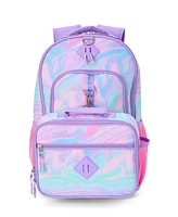 InMocean Girl's Purple Tie Dye Lunchbox Backpack Set