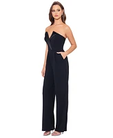 Betsy & Adam Petite Strapless Tuxedo Jumpsuit