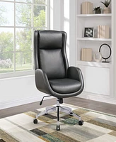 Office Star Blanchard Office Chair in Black Leatherette Upholstery