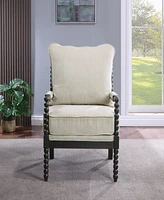 Office Star Eliza Brown Spindle Chair with Linen Fabric