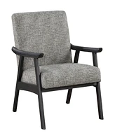 Office Star Weldon Armchair in Graphite Fabric with Black Finished Frame