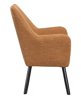 Office Star Della Mid-Century Accent Chair in Rust Fabric with Black Finish Legs