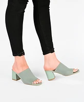 Journee Collection Women's Lorenna Block Heel Slide Sandals