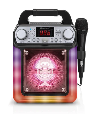 Singing Machine, Groove Mini, Portable Karaoke Machine with Wired Mic, Bluetooth, Led Lights