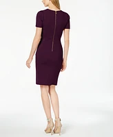 Calvin Klein Women's Round-Neck Short-Sleeve Sheath Dress