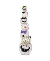 National Tree Company 47" Stacked White Halloween Jack-o-Lanterns