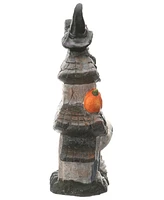 National Tree Company 18" Pre-Lit Multilevel Haunted House Decoration, Led Lights, Halloween Collection