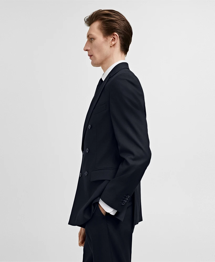 Mango Men's Slim Fit Double-Breasted Suit Blazer