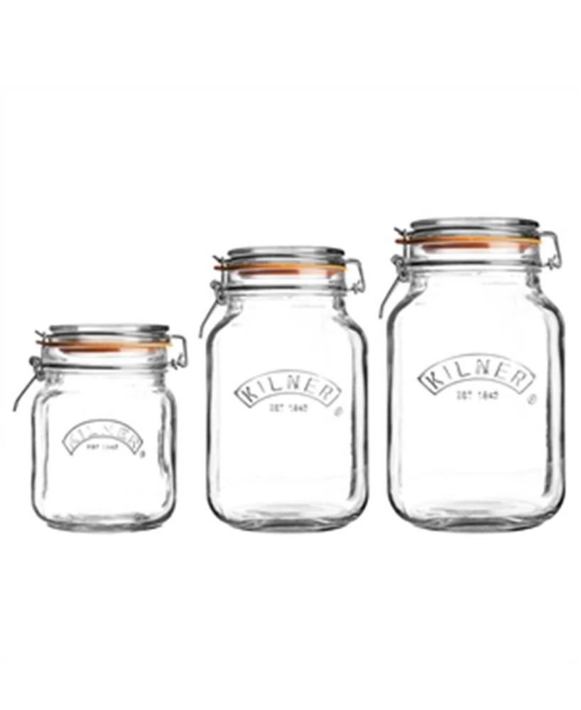 Kilner Set of 3 Square Clip Top Jars