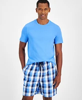 Club Room Men's Solid T-Shirt & Woven Plaid Boxer Set, Created for Macys