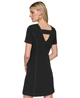 Karl Lagerfeld Paris Women's Square-Neck Crepe Sheath Dress