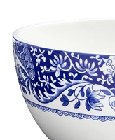 Spode Blue Italian Brocato 6" Rice Bowl, Set of 4