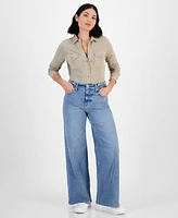 Calvin Klein Jeans Petite High Rise Wide-Leg Jeans