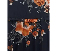 Bcx Juniors' Floral-Print Tiered Midi Dress