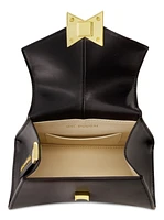 Gold Hardware Detail Angular Mini Leather Handbag
